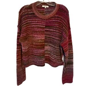 Madewell Women's Burgundy Verbena Space Dyed Crewneck Sweater in Size M